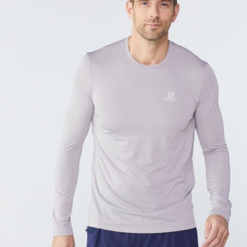 Salomon XA Long Sleeve T Shirt, Alloy Heather, Size Medium, NWOT